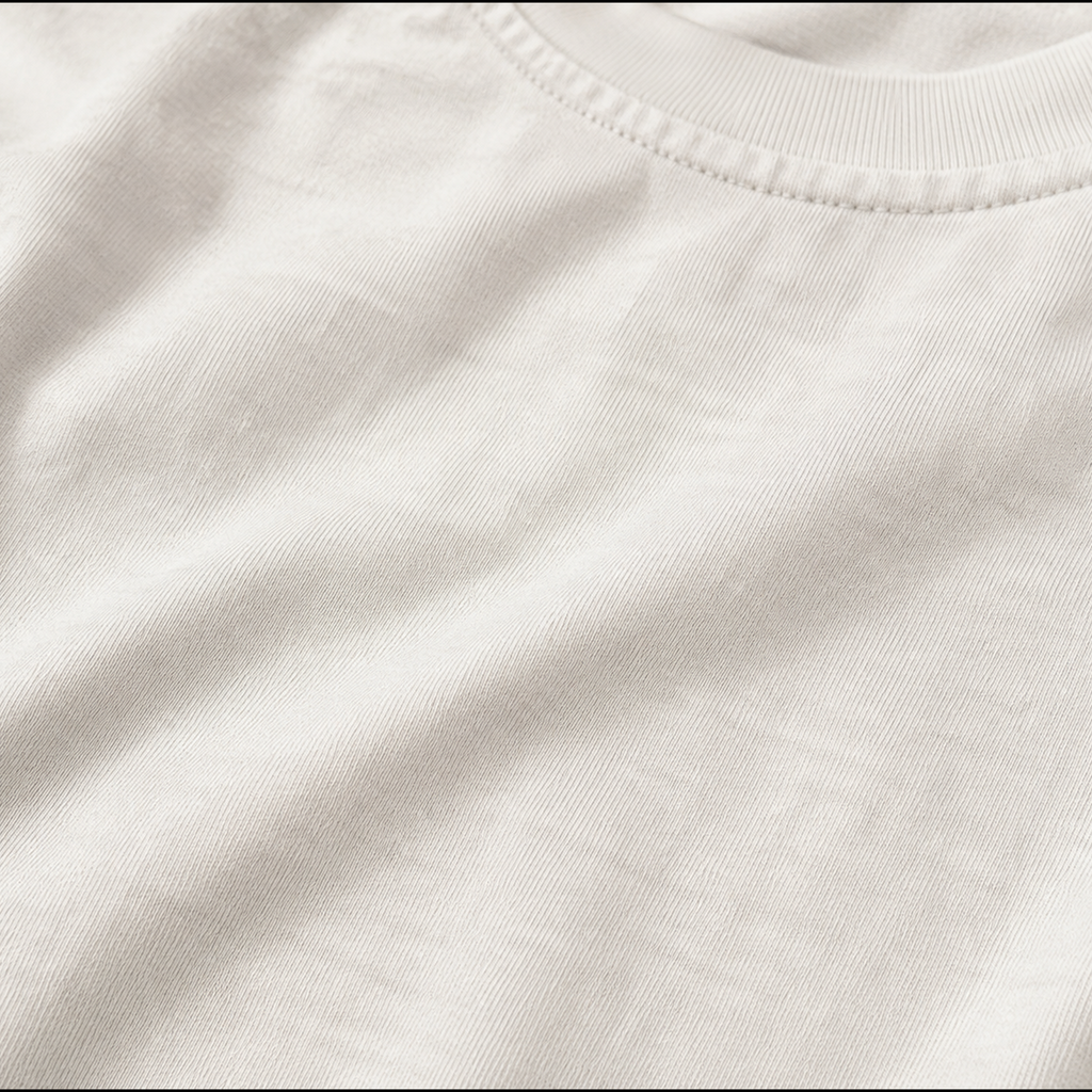 Close-up of the heavyweight white Comfort Colors 1717 fabric used for the Buena Vida Social Club Tee.